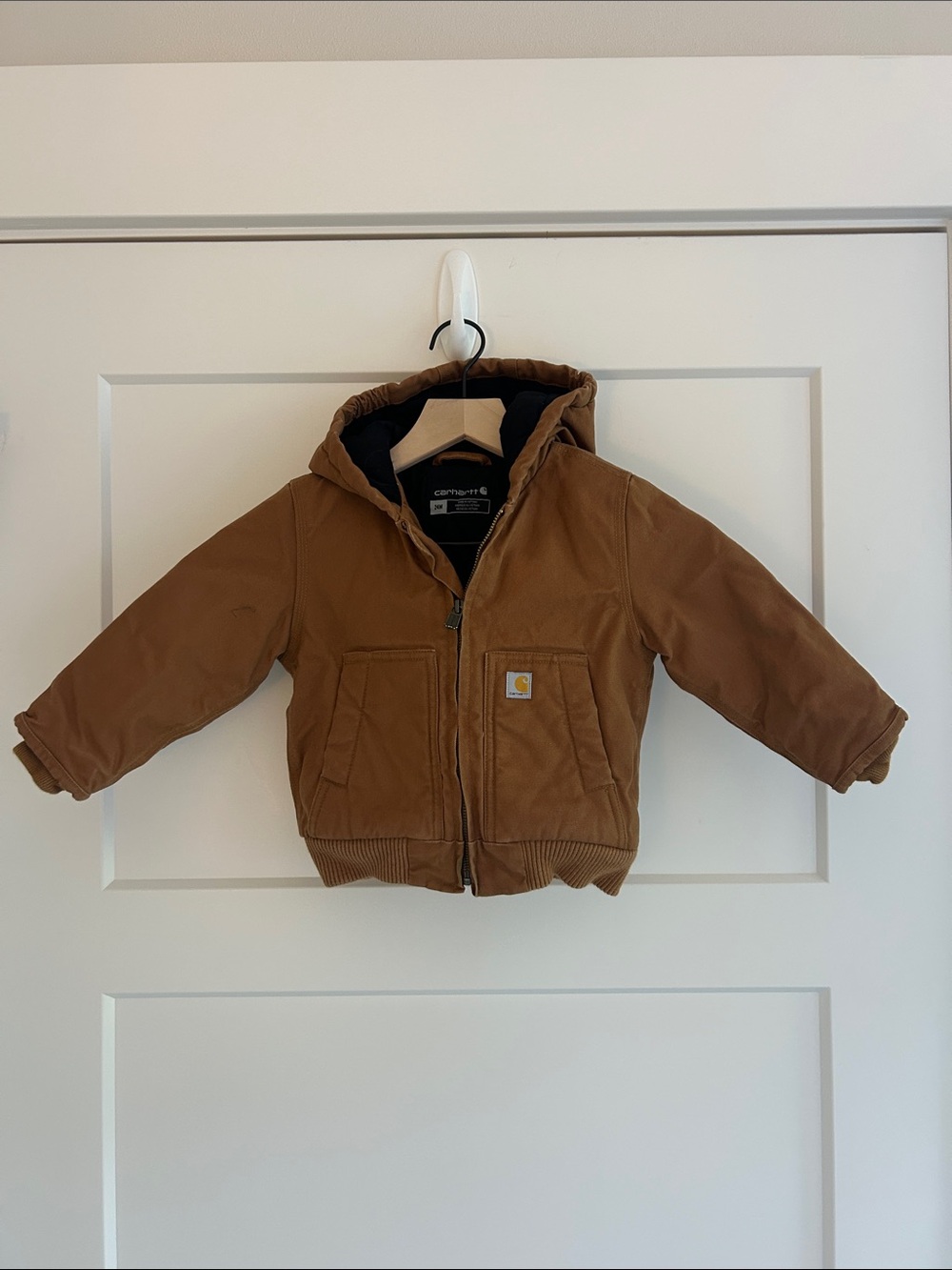 Carhartt Toddler 24M Brown Hooded Insulated Canvas Jacket